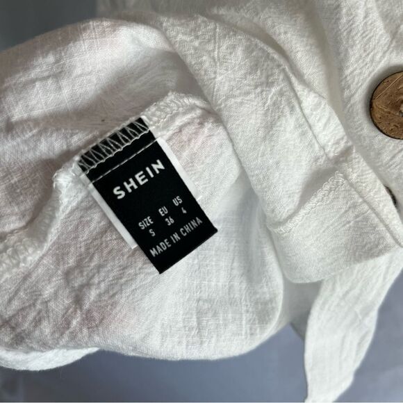 Women's White Button Front Breezy Tank Top - Picture 11 of 12